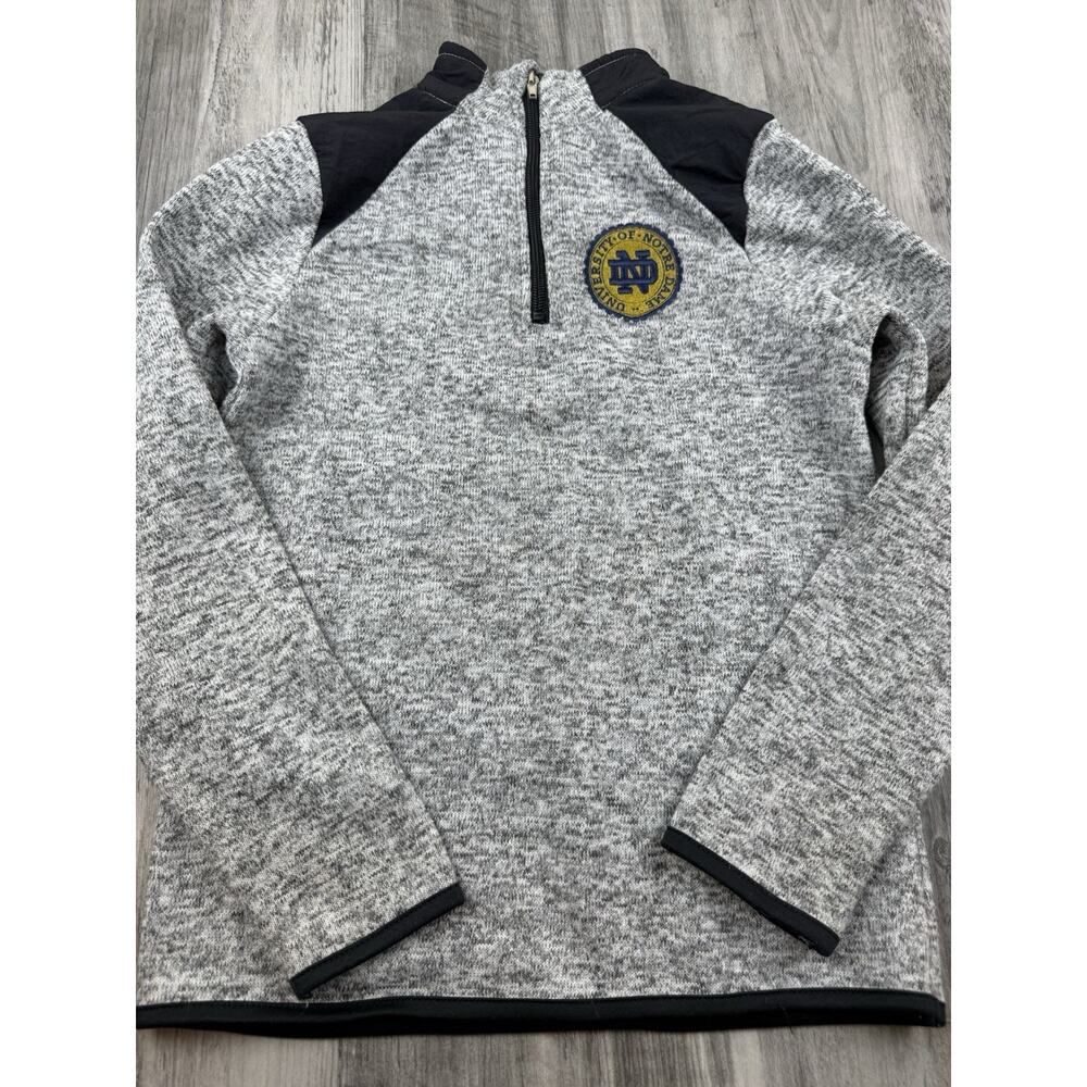 Notre Dame Heather Gray 1/4 Zip Size Youth Medium 8/10